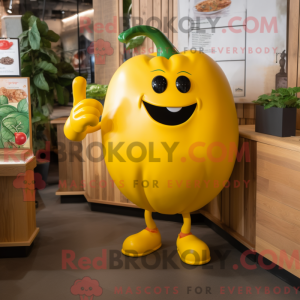 Gele peper mascotte kostuum...