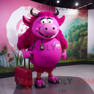 Máscara de búfalo magenta...