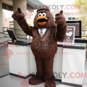 Fantasia de mascote de advogado marrom com macacão e luvas - Mascotes do advogado - REBROKO_255467 - RedBrokoly.com