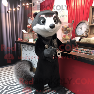 Sort Ilder maskot kostume...