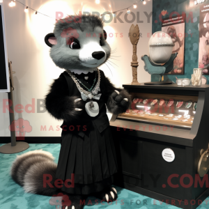 Black Ferret mascot costume...