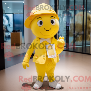 Gul citron maskot kostume...