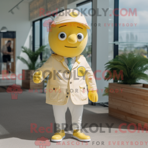 Gul citron maskot kostume...