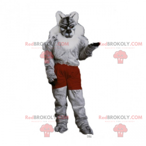 Wolf mascot in shorts - Redbrokoly.com