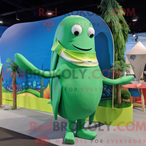 Green Whale maskot kostume...
