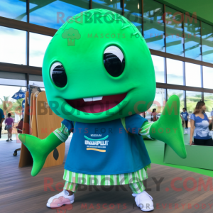 Green Whale maskot kostyme...