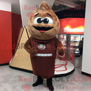 Brown Pizza Slice mascot...