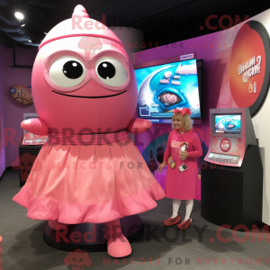 Roze Gyro-mascottekostuum...
