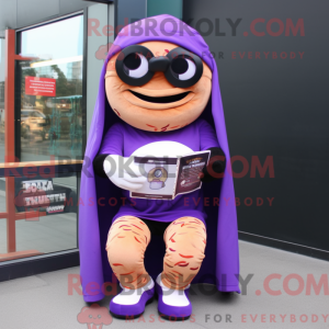Purple Bagels mascot...
