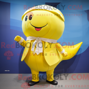 Gele walvis mascottekostuum...