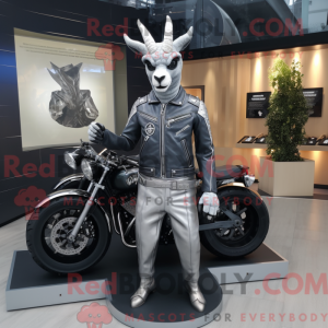 Sølv Gazelle maskot kostume...