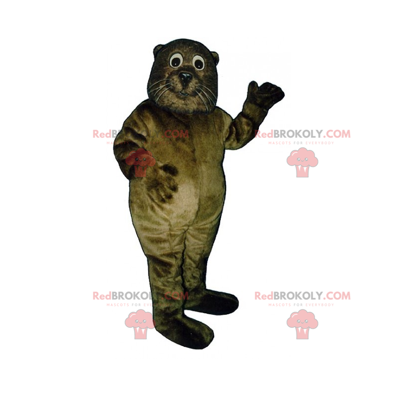 Mascotte de loutre aux moustaches blanches - Redbrokoly.com