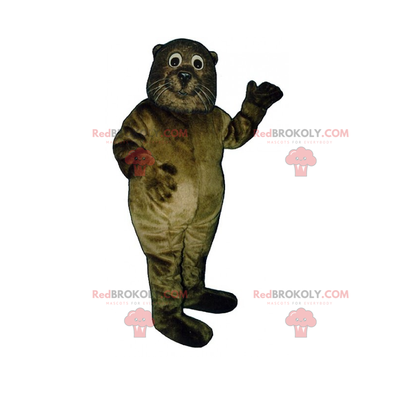 Mascotte di lontra con baffi bianchi - Redbrokoly.com