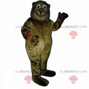 Mascote lontra com bigodes brancos - Redbrokoly.com