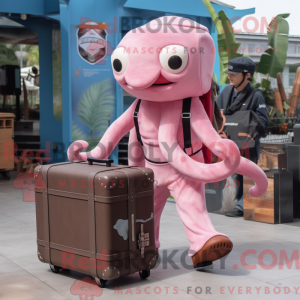 Rosa Octopus maskot...