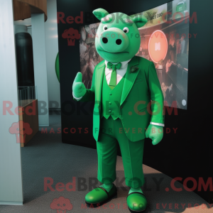 Grön gris maskotdraktfigur...