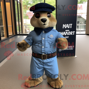 Navy Marmot maskot kostume...