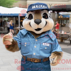 Navy Marmot maskot kostume...