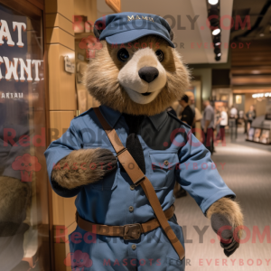 Navy Marmot maskot kostume...
