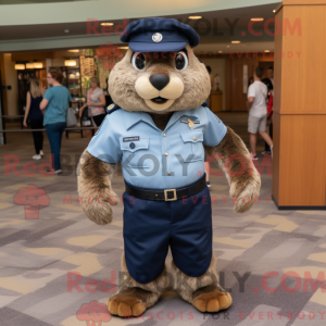 Navy Marmot maskot kostume...