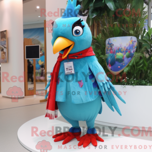 Turquoise Specht mascotte...