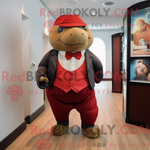 Röd Glyptodon mask drakt...