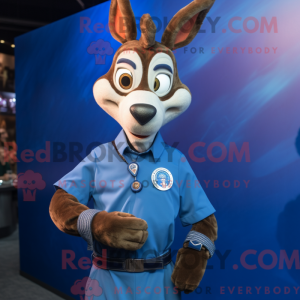 Blå Gazelle maskot kostume...