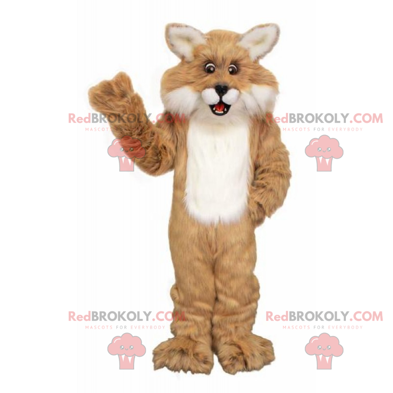 Hnědý a bílý maskot Lynx - Redbrokoly.com