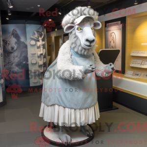 Silver Suffolk Sheep mascot...