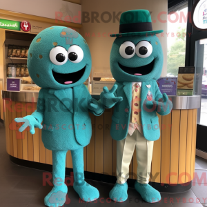 Blågrøn Falafel maskot...