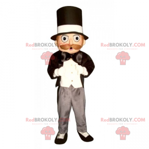 Mascotte del mago con cappello a cilindro - Redbrokoly.com