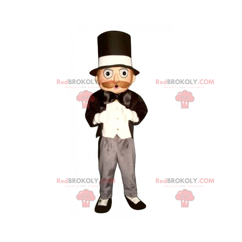 Mascotte de magicien avec chapeau haut de forme - Redbrokoly.com