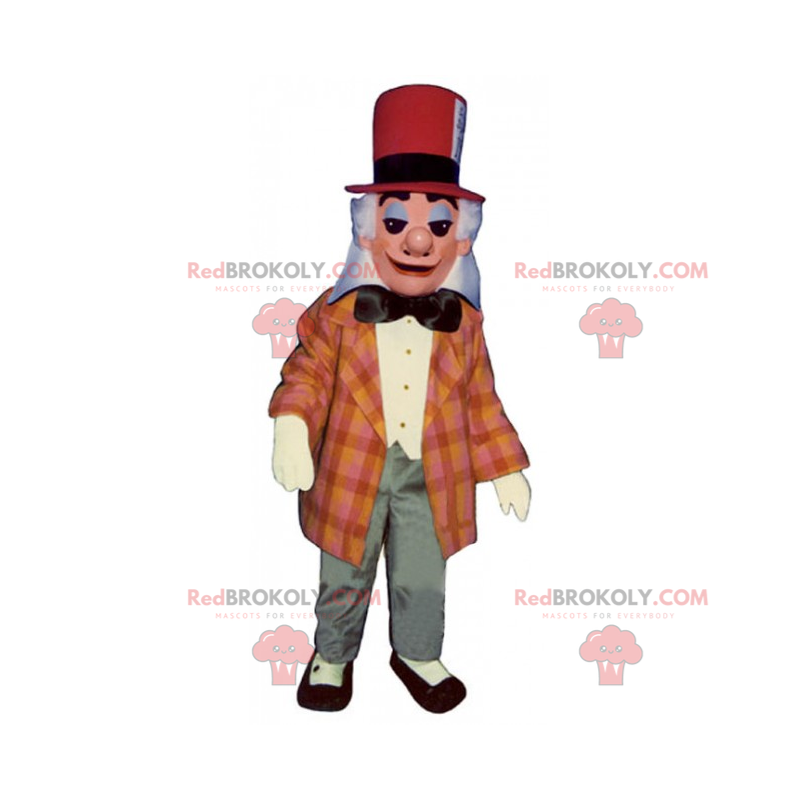 Mascotte del mago con il cappello rosso - Redbrokoly.com