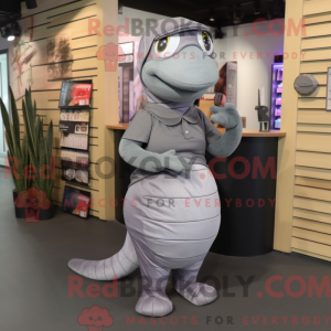 Grå Python maskot kostume...