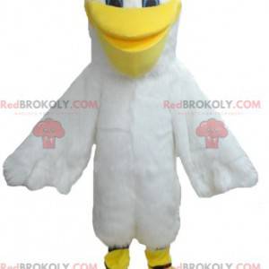 Witte meeuw mascotte witte en gele eend meeuw - Redbrokoly.com