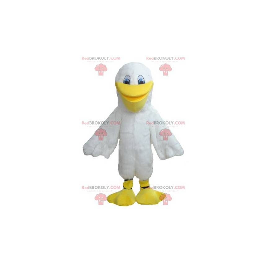 Weiße Möwe Maskottchen weiße und gelbe Entenmöwe - Weiße Möwe Maskottchen weiße und gelbe Entenmöwe -