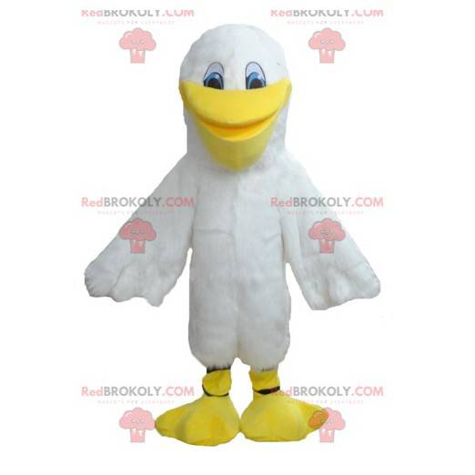 Mascota de gaviota blanca gaviota pato blanco y amarillo -