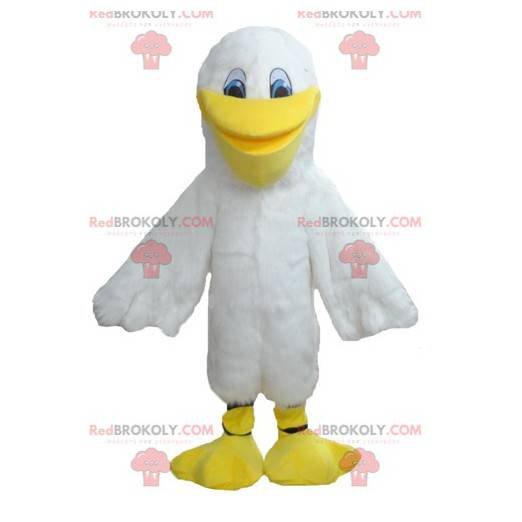 Weiße Möwe Maskottchen weiße und gelbe Entenmöwe -