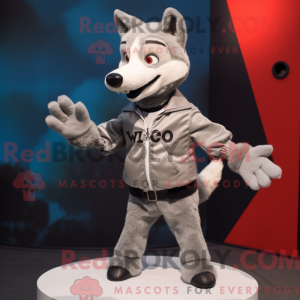 Sølv Dingo maskot kostume...