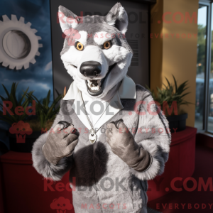 Sølv Dingo-maskotdraktfigur...
