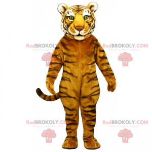 Majestueuze tijger mascotte met groene ogen - Redbrokoly.com