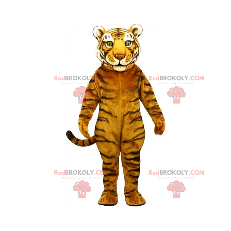 Maestosa mascotte tigre con gli occhi verdi - Redbrokoly.com