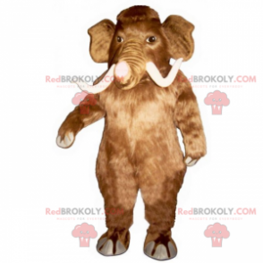 Mascote marrom mamute e presas brancas - Redbrokoly.com