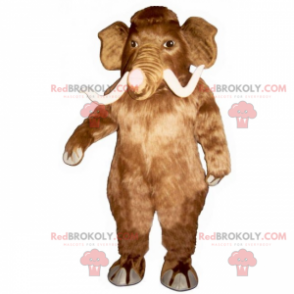 Maskottchen braunes Mammut und weiße Stoßzähne - Redbrokoly.com