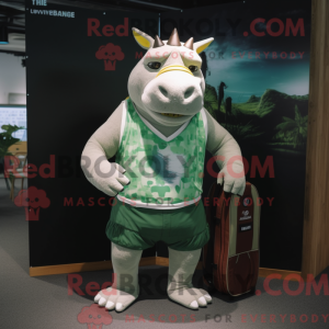Green Rhinoceros mascot...