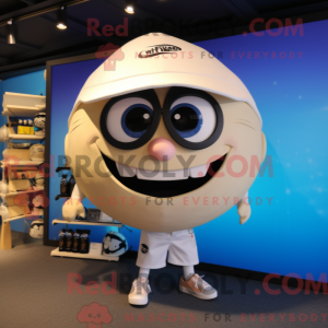 Cream Rugby Ball maskot...