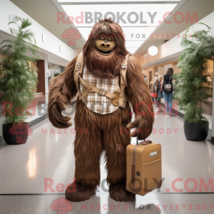 Brown Sasquatch mascot...