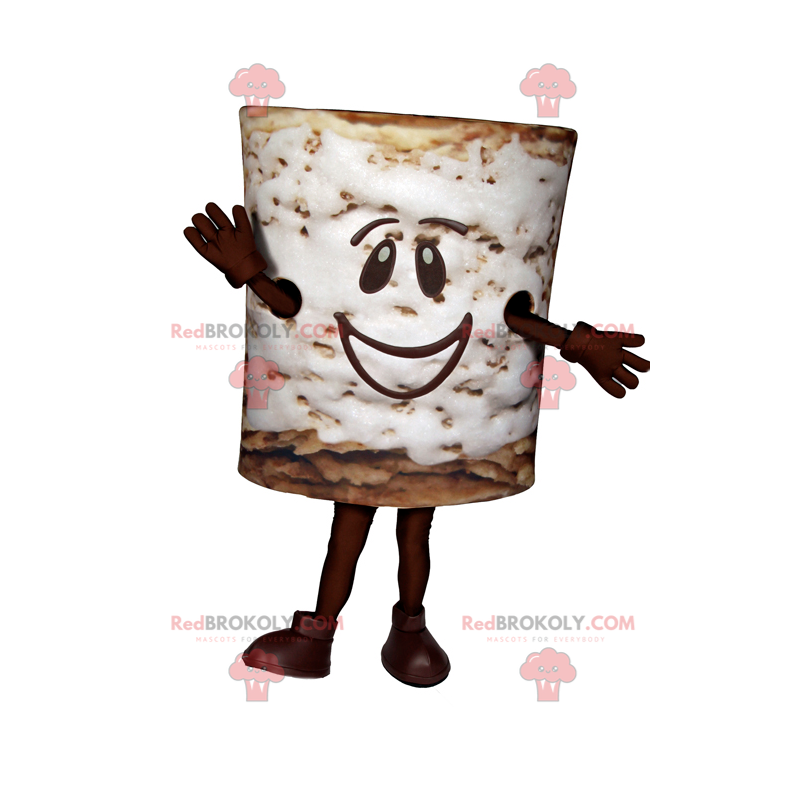 Marshmallow maskot med smilende ansikt - Redbrokoly.com