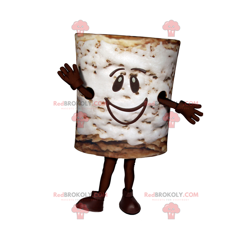 Mascotte de marshmallow avec visage souriant - Redbrokoly.com