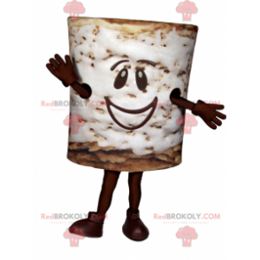 Marshmallow maskot med smilende ansikt - Redbrokoly.com